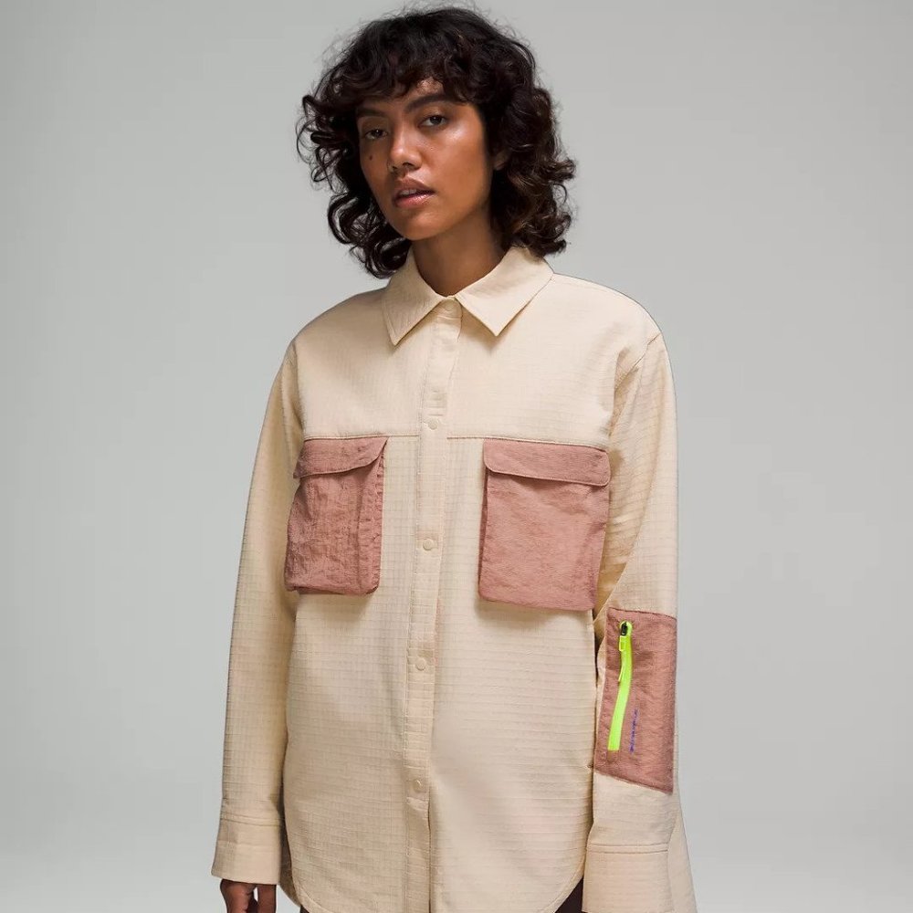 Lululemon Grind Fleece Hiking Overshirt Prosecco/Pink Clay Start 8